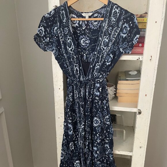 Paisley Midi Wrap Dress - Picture 1 of 4
